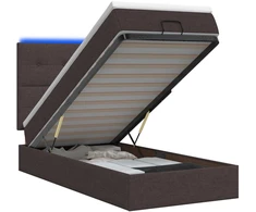 Otmana lova su matracsu ir LED Tamsiai rudas 100 x 200 cm