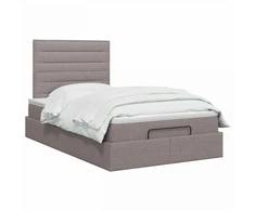 Otmana lova su matracsu ir LED Taupe 120 x 200 cm Audinys