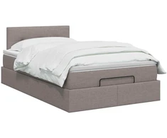 Otmana lova su matracsu ir LED Taupe 120 x 190 cm Audinys