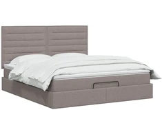 Otmana lova su matracsu ir LED Taupe 140 x 200 cm Audinys
