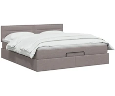 Otmana lova su matracsu ir LED Taupe 140 x 200 cm Audinys