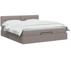 Otmana lova su matracsu ir LED Taupe 140 x 200 cm Audinys