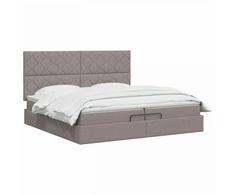 Otmana lova su matracsu ir LED Taupe 200 x 200 cm Audinys