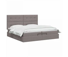 Otmana lova su matracsu ir LED Taupe 200 x 200 cm Audinys