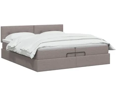 Otmana lova su matracsu ir LED Taupe 200 x 200 cm Audinys