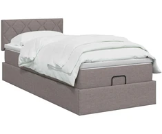 Otmana lova su matracsu ir LED Taupe 90 x 190 cm Audinys