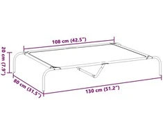 paaukštinta lova šuniui juoda 130x80x20 cm tekstilės ir plieno