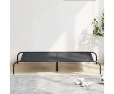 paaukštinta lova šuniui juoda 130x80x20 cm tekstilės ir plieno