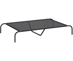 paaukštinta lova šuniui juoda 130x80x20 cm tekstilės ir plieno