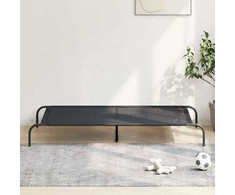 paaukštinta lova šuniui juoda 150x90x20 cm tekstilės ir plieno