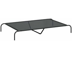 paaukštinta lova šuniui juoda 150x90x20 cm tekstilės ir plieno