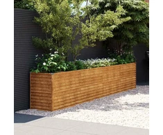 Aukštas sodo lovelis, 385x50x69cm, Corten plienas