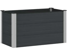 Paaukštinta sodo lova Juoda 100 x 50 x 54 cm WPC ir aliuminis