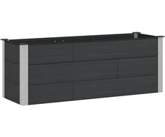 Paaukštinta sodo lova Juoda 150 x 50 x 54 cm aliuminis