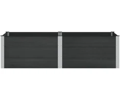 Paaukštinta sodo lova Juoda 200 x 100 x 54 cm WPC ir aliuminis