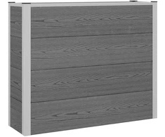 Paaukštinta sodo lova Pilka 100 x 30 x 22 cm WPC ir aliuminis
