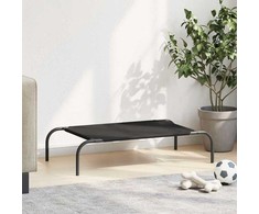 paaukštinta šunų lova juoda 90x50x20 cm Oksfordo audinys