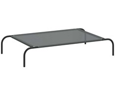 paaukštinta šunų lova, pilka 110x65x20 cm tekstilės ir plieno