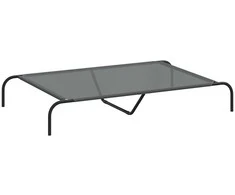 paaukštinta šunų lova, pilka 130x80x20 cm tekstilės ir plieno