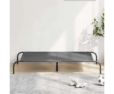 paaukštinta šunų lova, pilka 130x80x20 cm tekstilės ir plieno