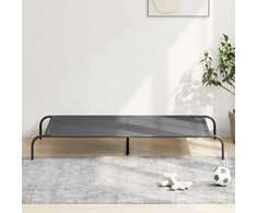 paaukštinta šunų lova, pilka 150x90x20 cm tekstilės ir plieno