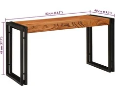 Suklijuotas stalas 3 vnt. Ruda ir juoda 82 x 40 x 45 cm