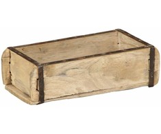 Padėklas 4 vnt. Ruda 30 x 15 x 9 cm Kietas atkurtas medis