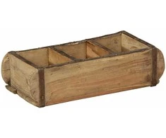 Padėklas 4 pcs Ruda 30 x 14 x 9 cm Kietas atkurtas medis