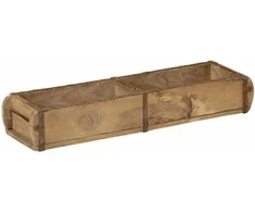 Padėklas 4 pcs Ruda 57 x 15 x 9 cm Kietas atkurtas medis