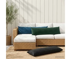 Pagalvėlė su pagalve HEERLEN Mėlyna 40 x 145 cm Aksomas