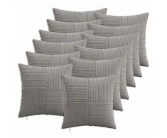 Pagalvėlės užvalkalas 12 pcs ALMELO Šviesiai pilka 50 x 50 cm