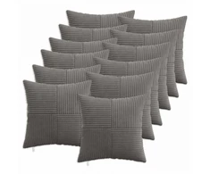 Pagalvėlės užvalkalas 12 pcs ALMELO Tamsiai pilka 45 x 45 cm