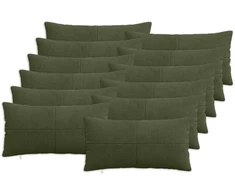 Pagalvėlės užvalkalas 12 pcs ALMELO Žalia 40 x 80 cm mančester