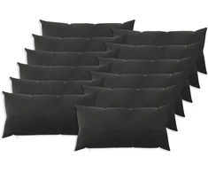 Pagalvėlės užvalkalas 12 pcs HEERLEN Juoda 40 x 80 cm Aksomas