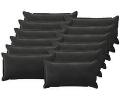 Pagalvėlės užvalkalas 12 pcs HOUTEN Juoda 40 x 80 cm Aksomas