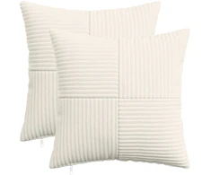 Pagalvėlės užvalkalas 2 pcs ALMELO Kreminė 30 x 30 cm mančester