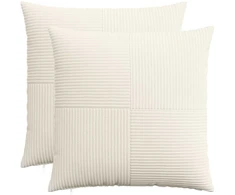 Pagalvėlės užvalkalas 2 pcs ALMELO Kreminė 60 x 60 cm mančester