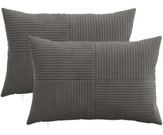 Pagalvėlės užvalkalas 2 pcs ALMELO Tamsiai pilka 50 x 80 cm