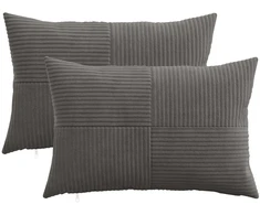 Pagalvėlės užvalkalas 2 pcs ALMELO Tamsiai pilka 30 x 50 cm