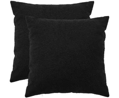 Pagalvėlės užvalkalas 2 pcs HEERLEN Juoda 80 x 80 cm Bouclé