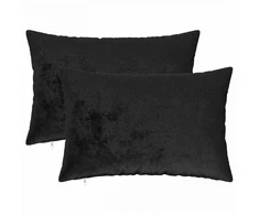 Pagalvėlės užvalkalas 2 pcs HEERLEN Juoda 50 x 70 cm Flanelė