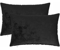 Pagalvėlės užvalkalas 2 pcs HEERLEN Juoda 50 x 75 cm Flanelė