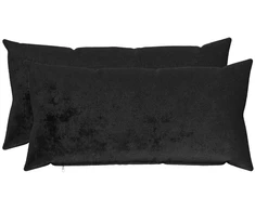 Pagalvėlės užvalkalas 2 pcs HEERLEN Juoda 40 x 80 cm Flanelė