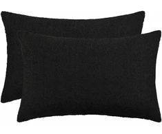 Pagalvėlės užvalkalas 2 pcs HEERLEN Juoda 30 x 50 cm Bouclé
