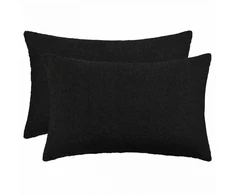 Pagalvėlės užvalkalas 2 pcs HEERLEN Juoda 50 x 70 cm Bouclé