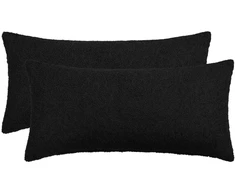 Pagalvėlės užvalkalas 2 pcs HEERLEN Juoda 40 x 80 cm Bouclé