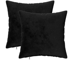 Pagalvėlės užvalkalas 2 pcs HEERLEN Juoda 50 x 50 cm Flanelė