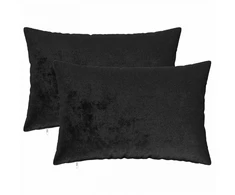 Pagalvėlės užvalkalas 2 pcs HEERLEN Juoda 40 x 60 cm Flanelė
