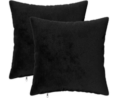 Pagalvėlės užvalkalas 2 pcs HEERLEN Juoda 30 x 30 cm Flanelė
