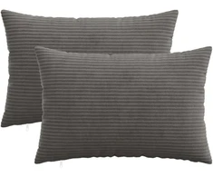 Pagalvėlės užvalkalas 2 pcs HEERLEN Tamsiai pilka 50 x 80 cm